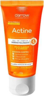 Actine Sabonete Líquido + Vit C, pele oleosa a acneira, Darrow - 60g, Laranja