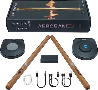 AeroBand PocketDrum 2 PLUS Conjunto de Bateria Eletrônica, Baquetas e Pedais e Adaptador Bluetooth, Toque Bateria em Qualquer Lugar a Qualquer Hora, Máquina de Percussão Digital 8 sons e USB MIDI