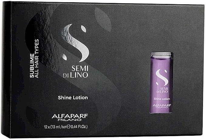 Alfaparf Milano Semi Di Lino Sublime Shine Lotion - Indicado para Todo Tipo de Cabelo - Contém 12 Ampolas - Qualidade de Salão Profissional