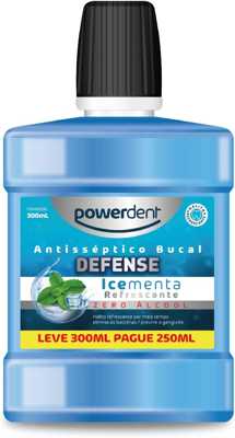 Antisséptico Zero Alcool Menta Leve 300 Pague 250ml, Powerdent