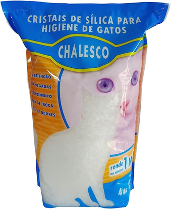 Areia Higiênica com Cristais de Sílica para Gatos, Chalesco, 1,8kg