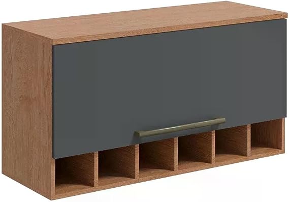 Armário de Cozinha Aéreo 80cm 1 Porta Basculante 100% Mdf Itália Espresso Móveis