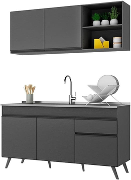 Armário de Cozinha Compacta Veneza Multimóveis Mp2079.895 Preto