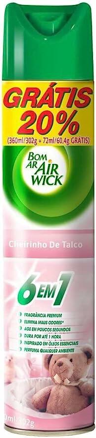 Aromatizador Bom Ar Aerossol Cheirinho de Talco 432ml Oferta, Air Wick, Rosa Claro