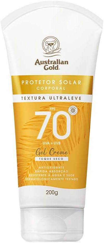 AUSTRALIAN GOLD PROTETOR SOLAR CORPORAL GEL CREME FPS70 200G