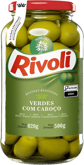 Azeitona Verde em Conserva com Caroço Rivoli Vidro 500g