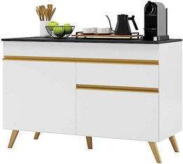 Balcão Cozinha Gabinete Pia 120 cm 2 Portas 1 Gaveta Veneza Gw Multimóveis Branco