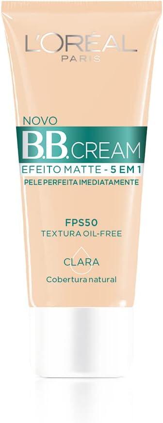 Base BB Cream L'Oréal Paris Efeito Matte Cor Clara FPS 50, 30ml