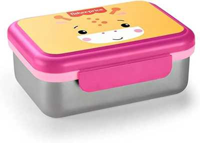 Bento Box Aço Inox Hot & Cold Fisher Price Rosa - BB1093