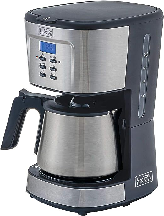 BLACK+DECKER Cafeteira Inox 30 Cafés/Xicaras Gourmand Gris 220V CM300G