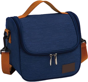 Bolsa Lancheira Térmica Com Alça Para Marmita Trabalho Passeios Escola (Azul)