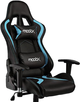 Cadeira Gamer Moob Thunder Acabamento Premium Braços Com Ajuste 2D Reclina 180° e Almofadas Para Lombar e Pescoço