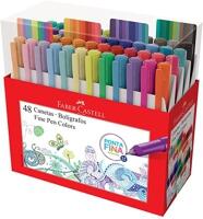 Caneta Ponta Fina, Faber-Castell, Fine Pen Colors, 48 Cores