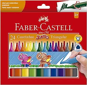 Canetinha Hidrográfica, Faber-Castell, Jumbo, 15.0224J, 24 Cores