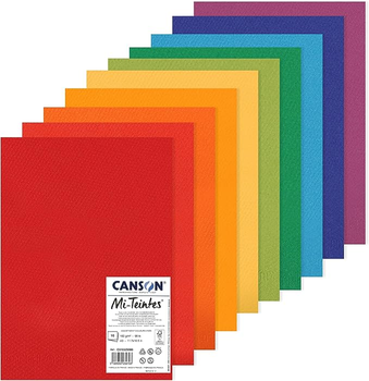 CANSON Mi-Teintes, Papel Colorido em Folhas Soltas de 160g/m², Cores Vivas, Tamanho A3