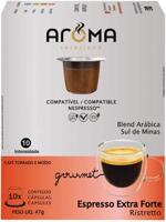 Cápsulas de Café Espresso Extra Forte Aroma, Compatível com Nespresso, Contém 10 cápsulas