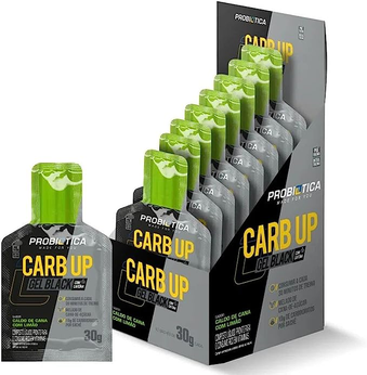 Carb Up Gel Black - 10 Sachês 30g Caldo de Cana com Limão - Probiótica