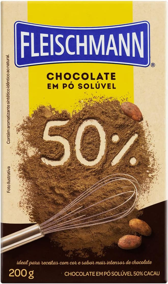 Chocolate em Pó Solúvel 50% Cacau Fleischmann 200g