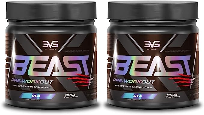 Combo 2x Pre Treino Beast 3VS Nutrition (Uva)