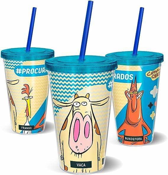 Copo com Cando, 600ml, CARTOON NETWORK - A Vaca E O Frango, Procurados