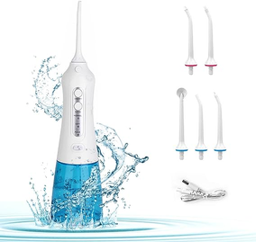 Cordless Water Flosser 3 Modos com 5 Jet Tips Tanque de água profissional 300ml Irrigador oral dental sem fio Limpador de dentes portátil para viagem em casa Aparelho Cuidados com a gengiva