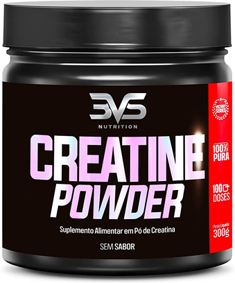 Creatina Monohidrata 3VS Nutrition - Aumenta ATP (Energia muscular) - Desenvolve musculatura - Aumenta a síntese de proteinas - 100% creatina pura importada - 300 gr - sabor natural