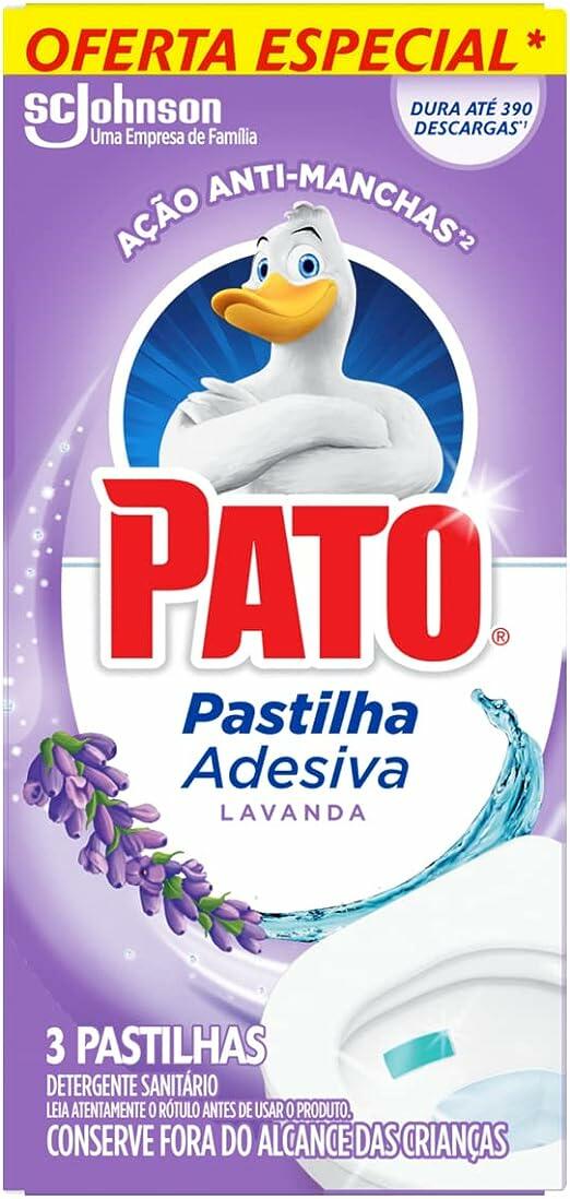 Desodorizador Sanitário Pato Pastilha Adesiva Lavanda 3UN