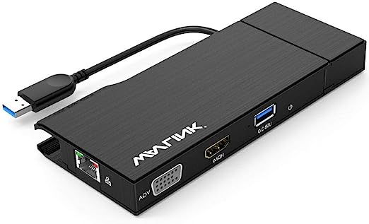 Dock Dual Display HDMI e VGA com Gigabit Ethernet, porta USB 3.0 e leitor de cartão removível, WAVLINK