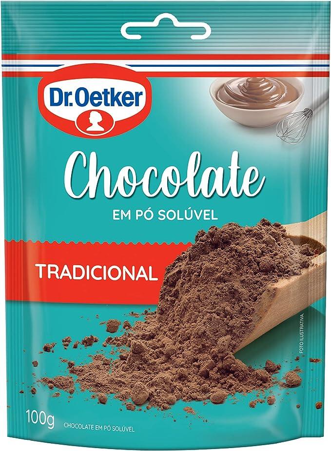 Dr. Oetker Chocolate em Pó Econômico Solúvel, Tradicional, Para Saborosas Receitas de Bolos, Tortas, Brigadeiros e Sobremesas com Chocolate, 100g