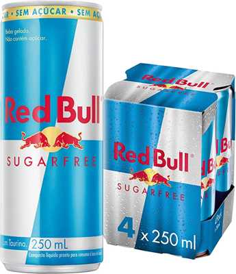 Energético Red Bull Energy Drink, Sem Açúcar 250ml (4 latas)
