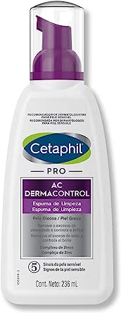 Espuma de limpeza facial pele oleosa cetaphil pro ac dermacontrol 236ml