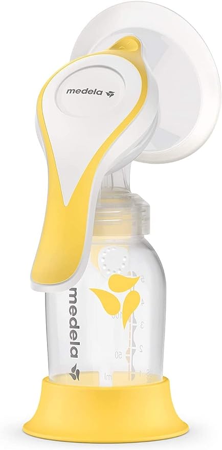 Extrator manual de leite materno Medela, 150 ml, amarelo/branco