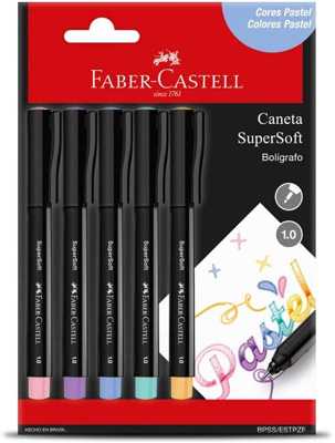 Faber-Castell CANETA SUPERSOFT PEN 1.0MM PASTEL - CTL 5 UNI, Modelo:BPSS/ESTPZF