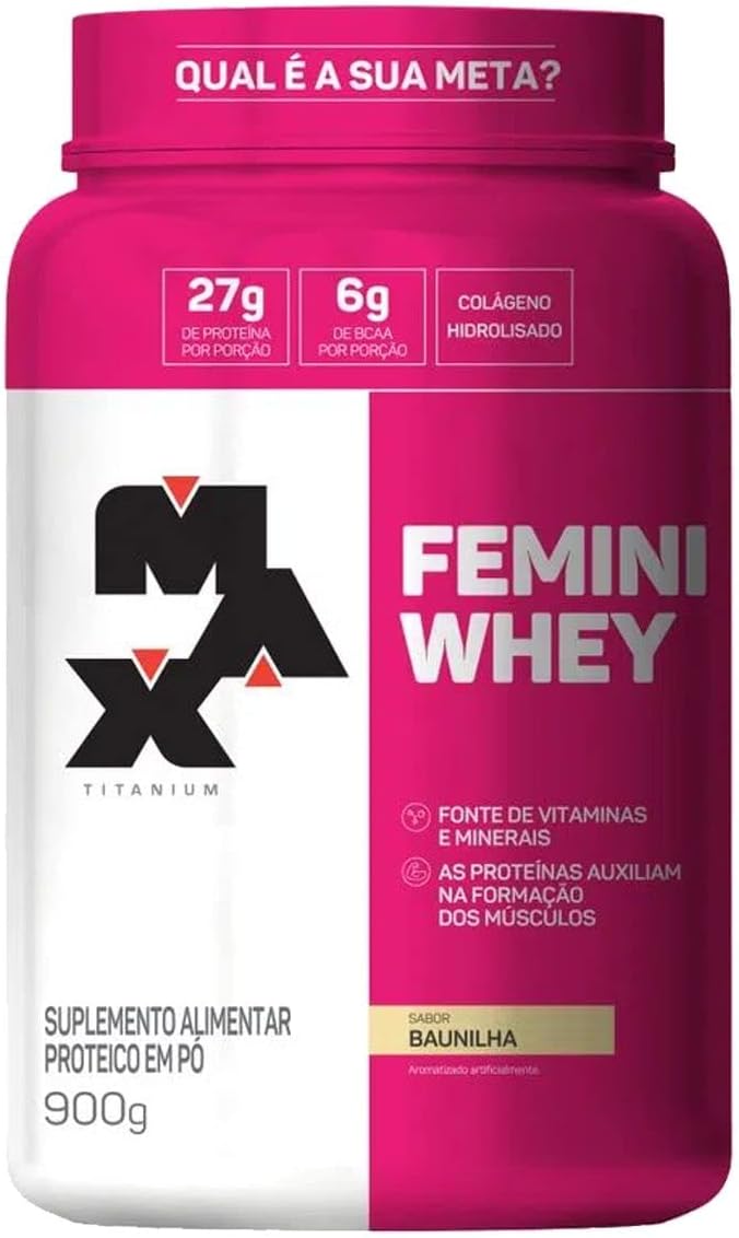 Femini Whey Baunilha, Max Titanium, 900g