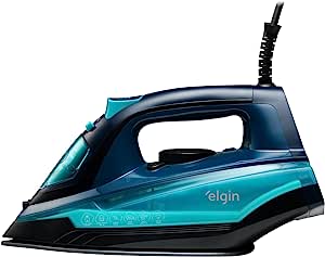 Ferro de Passar a Vapor Iron Steam Pro Elgin com base de cerâmica, turbo vapor vertical e autolimpeza 1400W 127V