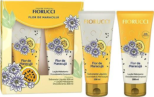 FIORUCCI Kit Sabonete Líquido 200ml + Loção Hid. 200ml FLOR DE MARACUJA