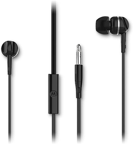 Fone De Ouvido Motorola Earbuds 105, Anti Ruido Com Microfone - Preto