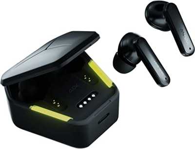 Fone de Ouvido WAAW by ALOK ENERGY 100EBG Bluetooth TWS Intra-Auricular Com Modo Gamer e Resistente à Água IPX4, Preto e Verde, P, M, G