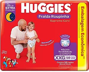 Fralda Huggies Supreme Care Roupinha XXG - 58 fraldas