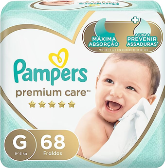 Fralda Pampers Premium Care G 68 unidades