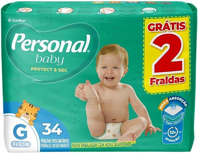 Fralda Personal Baby Protect&Sec Grande 9x34pads