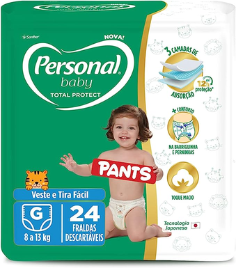 Fralda Personal Baby Total Protect Pants Grande 08x24pads