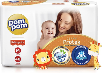 Fralda Pom Pom Derma Protek Mega M 48 Unidades