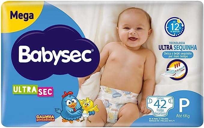 Fraldas Babysec Ultrasec Galinha Pintadinha, P, 42 Unidades