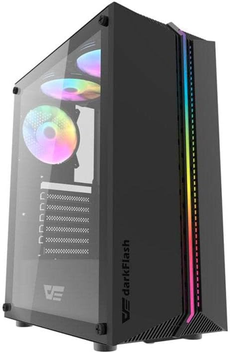 Gabinete Gamer Aigo DarkFlash DK151, RGB, Mid-Tower, Lateral de Vidro, Com 3 Fans, Preto, DK151-BK