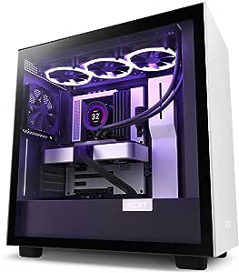 Gabinete Gamer H7 NZXT, Base Edition, Mid Tower, ATX, Frontal Fechado, Branco e Preto, CM-H71BG-01