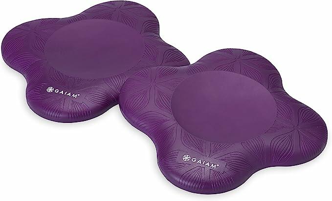 Gaiam Joelheiras de ioga (conjunto com 2) – Adereços e acessórios de ioga para mulheres/homens, almofadas de joelhos e cotovelos para fitness, viagem, meditação, ajoelhar, equilíbrio, piso, pilates