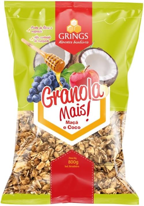 Granola Mais 800g Maça e coco Grings