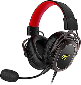 Havit Headset H2008d com Microfone, Gamer, Preto e Vermelho. Falante de 50mm, conector 3, 5 mm, Compatível com PS4 / XBOX, Tamanho: Médio