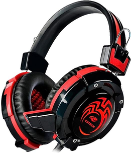 Headset Gamer C3Tech PH-G10BK Flycatcher Preto - Com Microfone Driver de 40mm Conector P2 3.5mm Áudio Stereo USB para Iluminação, Grande